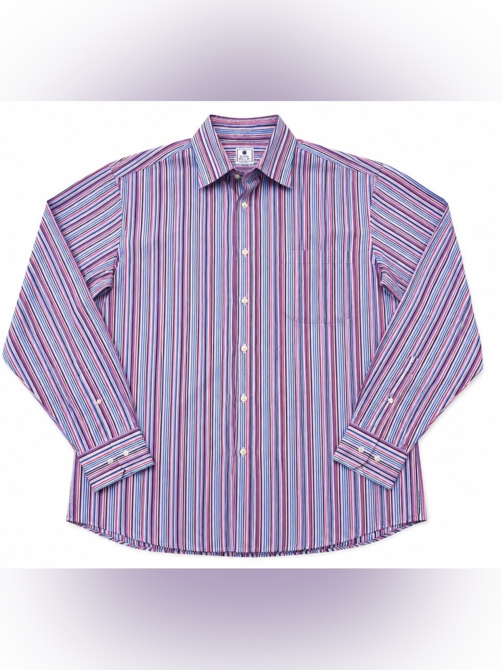 Peter Millar Multicolor Striped Button Front Dress Shirt 100% Cotton